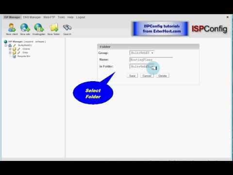 ISPConfig Tutorials: First Steps are explaining how to use ISPConfig Control Panel. This is third step - creating new folder in ISPConfig Control Panel