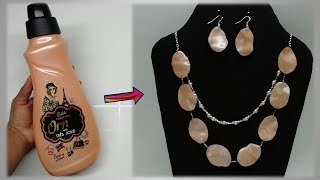 RECICLA ENVASES DE PLÁSTICO / BOTELLAS PLÁSTICAS Y HAZ BISUTERIA ♻️(collar + aretes)