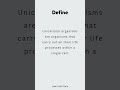 Define unicellular organisms and its example. #biology