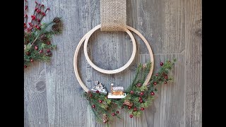 This embroidery hoop holiday wreath is a festive alternative to the
traditional fir wreath. make several with different miniatures create
village and di...
