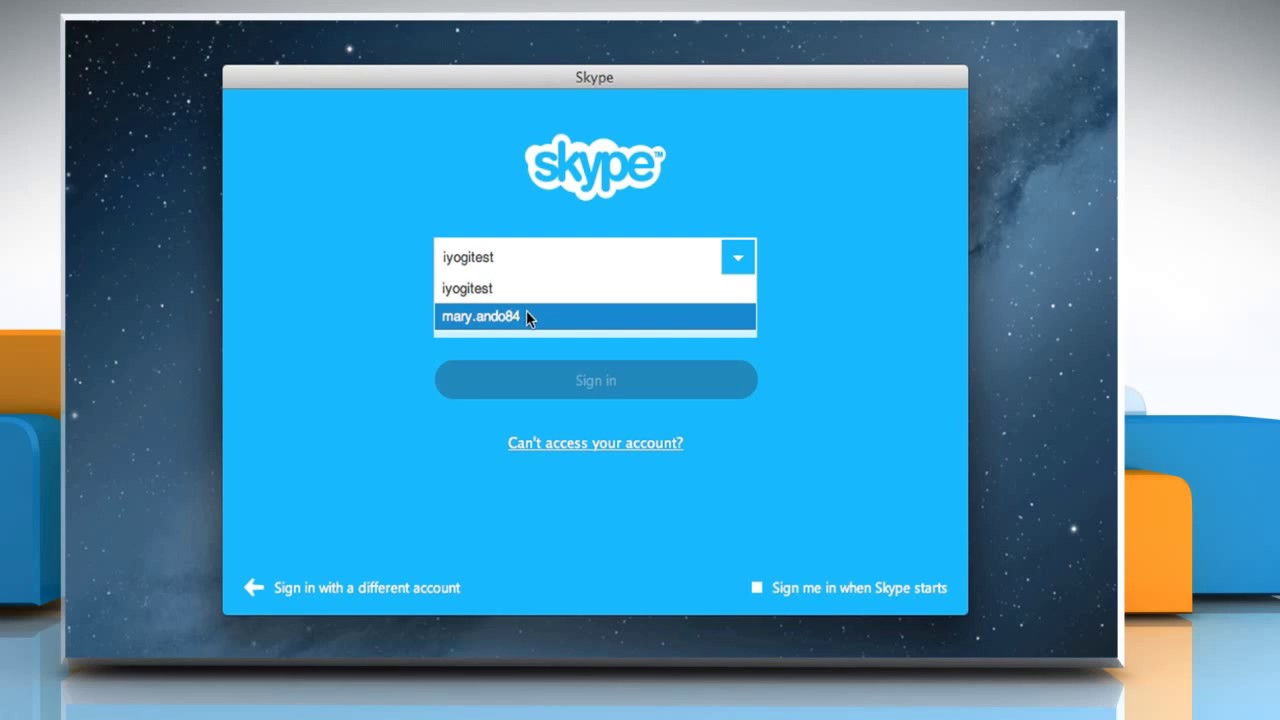 remove skype sign in