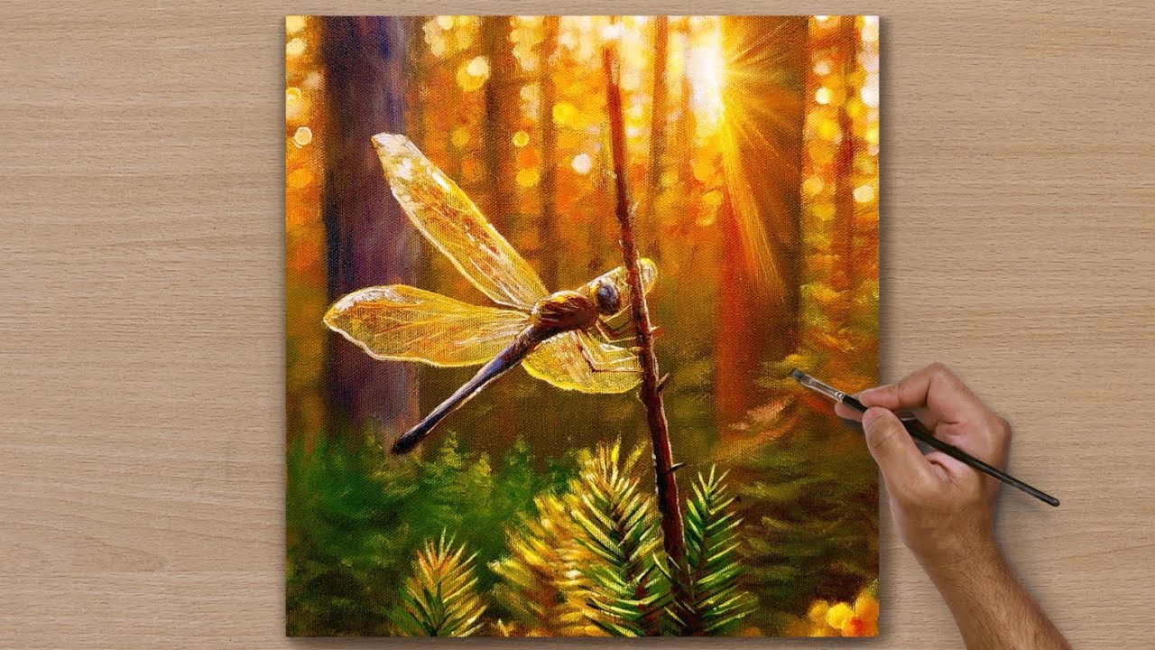 Painting a Morning Forest / Acrylic Painting for Beginners / STEP BY STEP Tutorial 