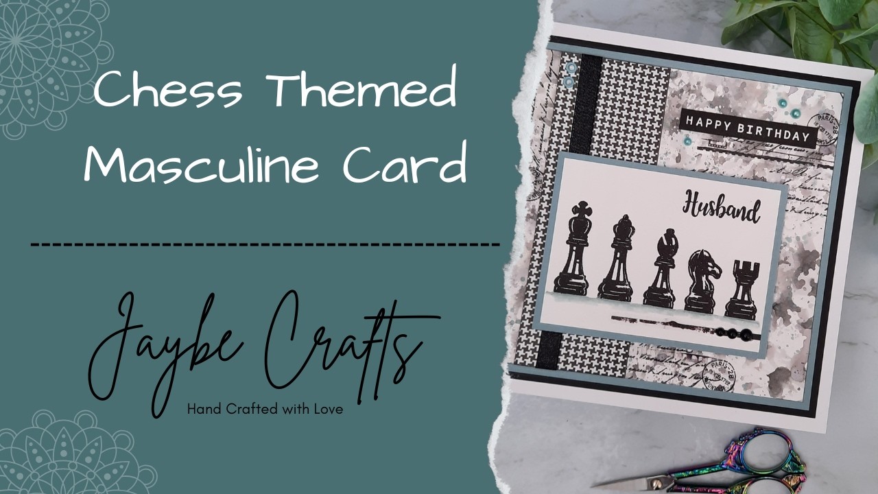 Открытка на день рождения для мужчины в шахматной тематике.