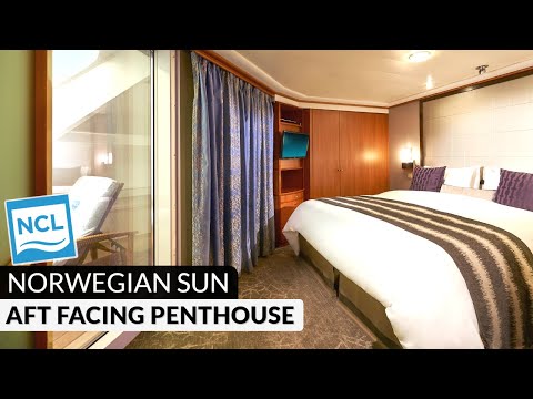 Norwegian Sun Aft-Facing Penthouse with Large Balcony walkthrough tour