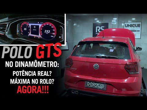 POLO GTS no dinamômetro: potência e torque na real e velocidade máxima nos rolos. SE LIGA!!!