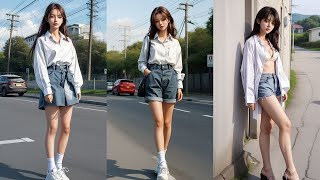 AI LOOKBOOK / White Shirt / Blue Jean / Street Fashion / Casual Fashion / Summer Fashion / AI Girl AI LOOKBOOK / White Shirt / Blue Jean / Street Fashion / Casual Fashion / Summer Fashion / AI Girl