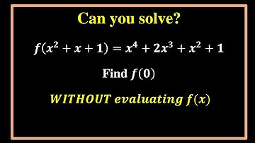 Functional equation ||Find f(0) without evaluating f(x)