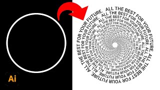 Spiral Text in Adobe Illustrator 2023 | Text Spiral | Spherical text