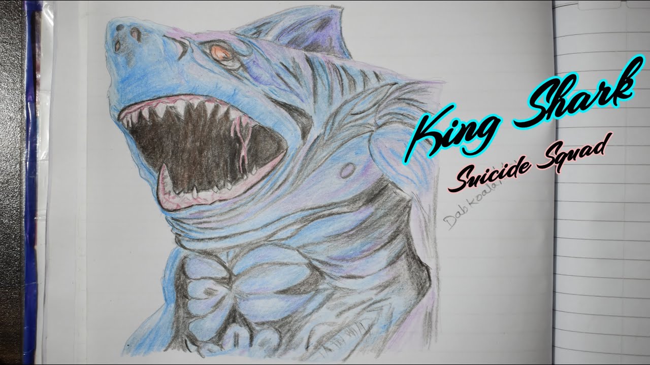 draw King Shark, Drawing King Shark - The Suicide Squad, King Shark...