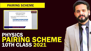PHYSICS PAIRING SCHEME 10TH CLASS 2021 BY M AHMAD NAZEER