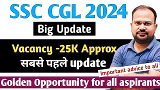 SSC CGL 2024 | big update | vacancy 25k approx | सबसे पहले update | advice for all serious aspirants