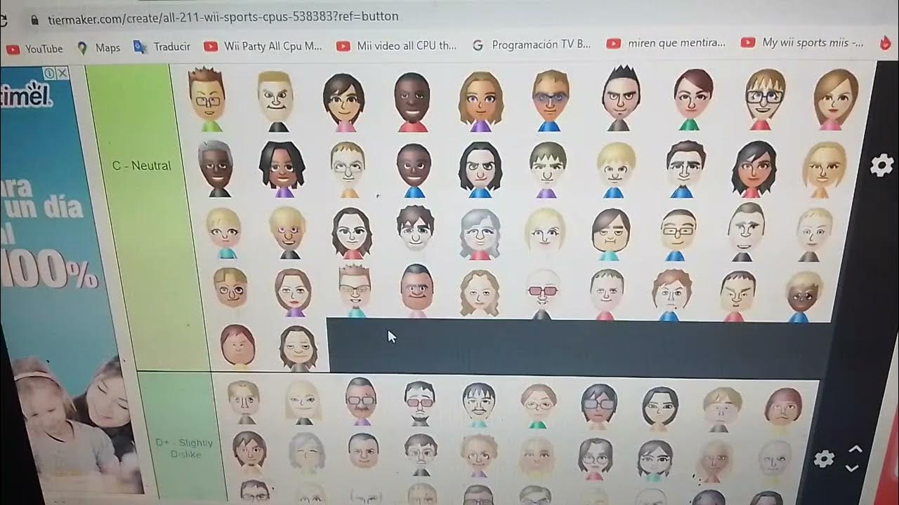 My Tier List of 211 Miis - YouTube