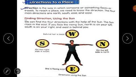 Class 2(E.V.S)- Lesson 1(Finding Direction,using Sun) of block 14(Directions to a Place).