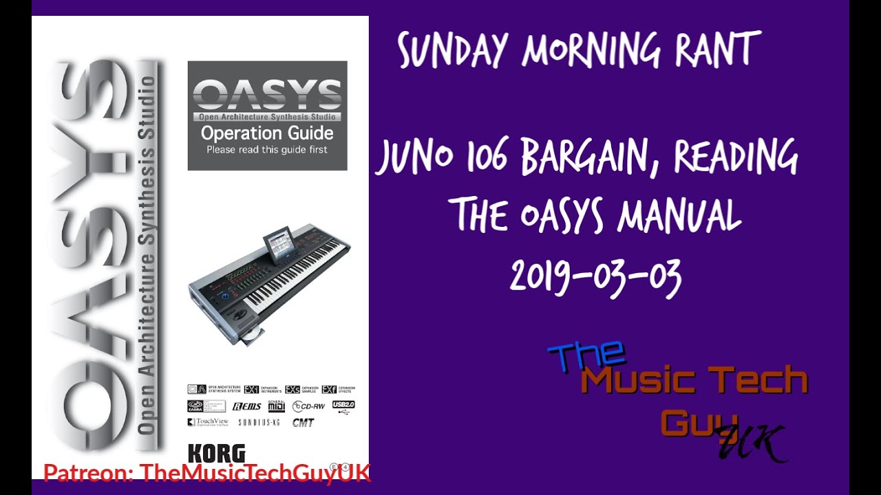 Roland Juno-106 bargain, reading the Korg OASYS manual