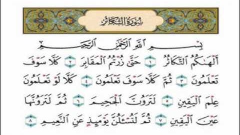سورة التكاثر (ماهر المعيقلي)