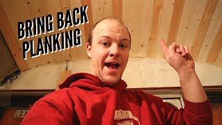 Skoolie Ceiling Planks Install - BUS CONVERSION EP.11
