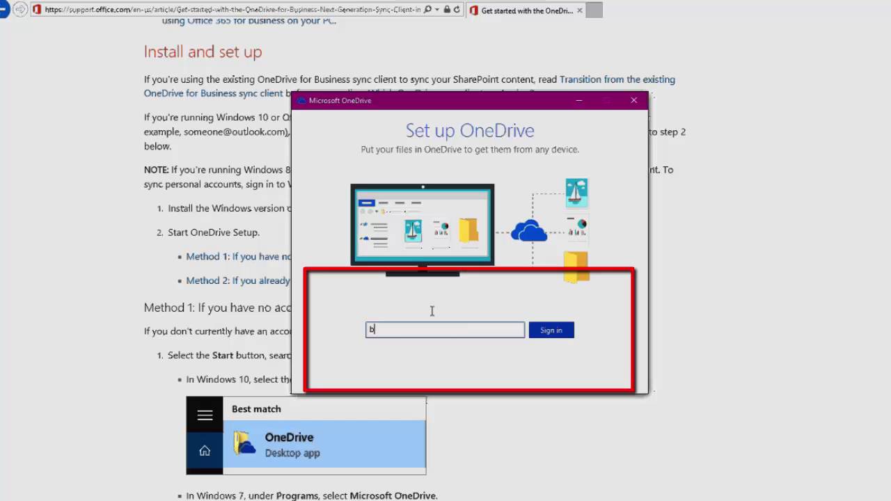 how to install onedrive for business on windows 10