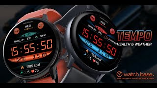 TEMPO (❤ Health + ☁ Weather Info) Watch Face for Samsung Galaxy Watch/Active/Gear S3 by Watch Base screenshot 1