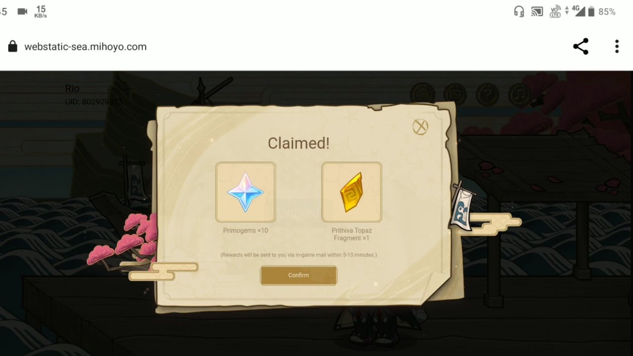 Free primogems from Itto web event 2.3 , freemogems 