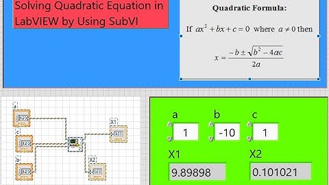 How to Solve Mathematical Equation in LabVIEW - Creating SubVI