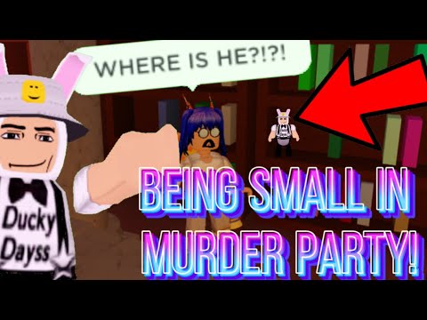 BEING SMALL in MURDER PARTY! Finding SECRET GLITCHES and HIDING SPOTS?! (Roblox Murder Party)