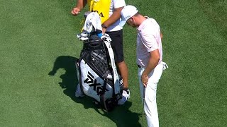 Wyndham Clark takes out frustration on golf bag at the PGA Championship