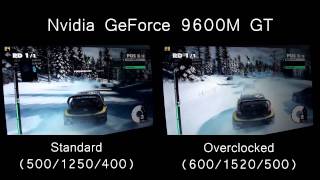 DiRT 3 Nvidia GeForce 9600M GT Normal vs Overclock