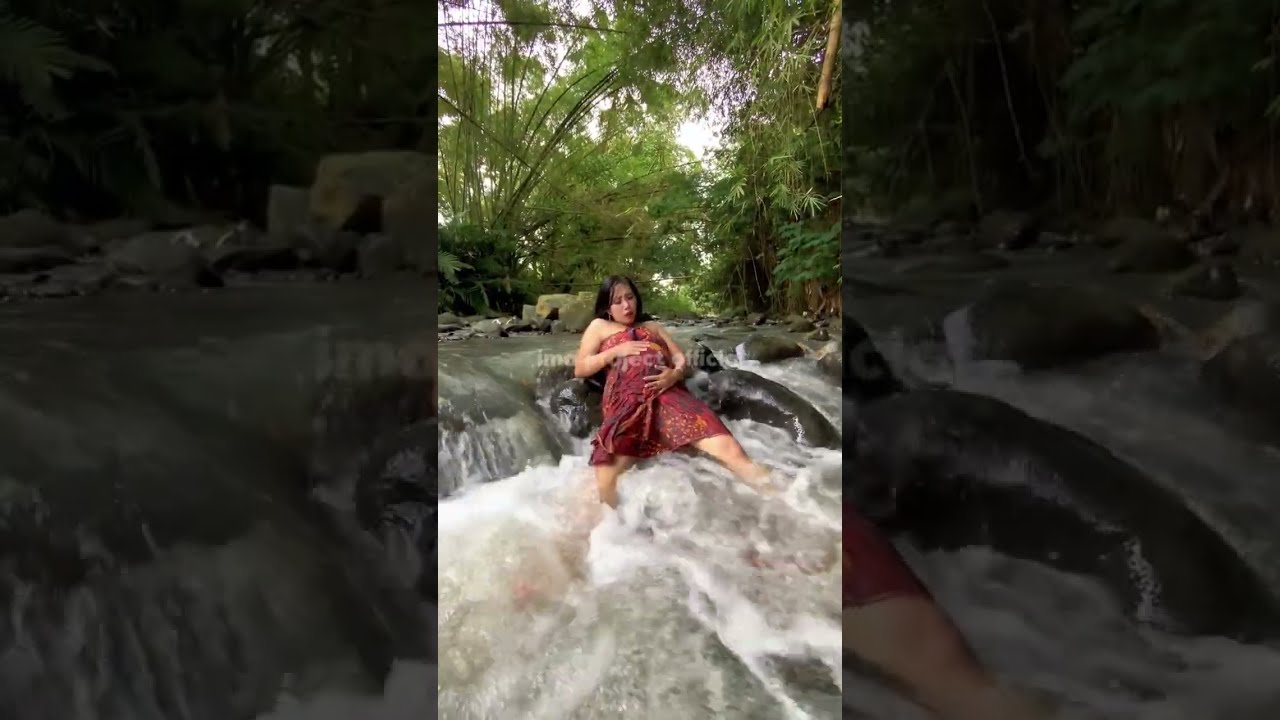 Женщина на 9 месяце беременности испытывает схватки в реке и рожает