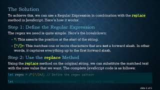 How to Replace Text Before the First Forward Slash in JavaScript