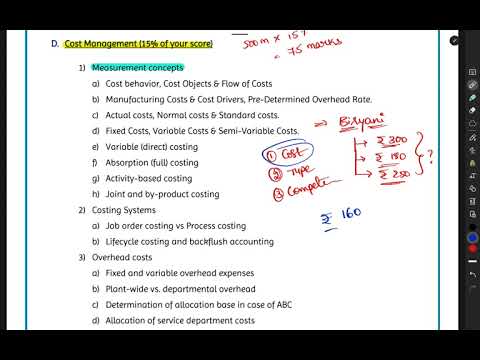 CMA - Part 1 - Sec D. Cost Management