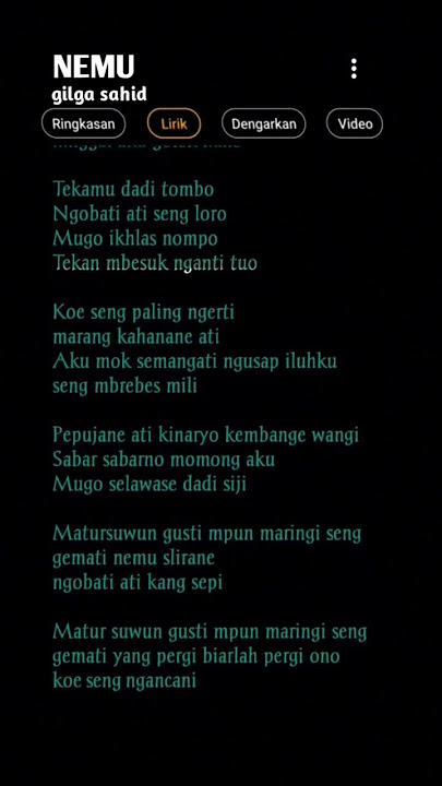 lirik Nemu - gilga sahid #gilgasahid #nemu #lirik