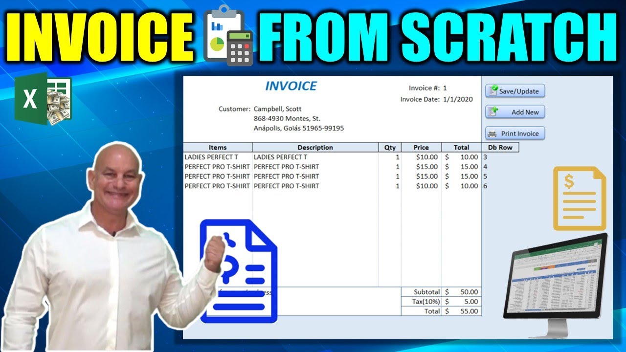 Learn How To Create This Amazing Excel Invoice While I Build It From Scratch [Full Training]