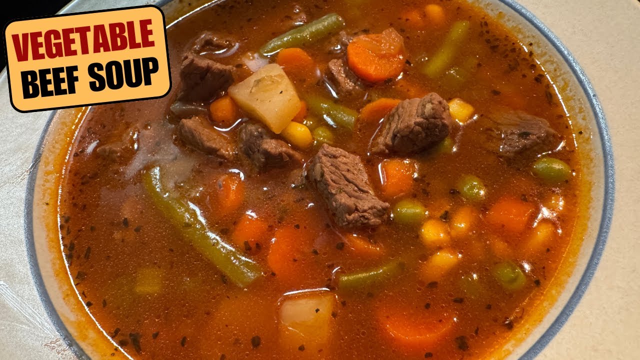 EASY HOMEMADE VEGETABLE BEEF SOUP RECIPE ~ ONE POT!