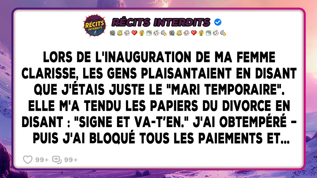 Ma Femme M'a Remis Des Papiers En Public, Et Ma Signature Calme A Déclenché Des Conséquences...