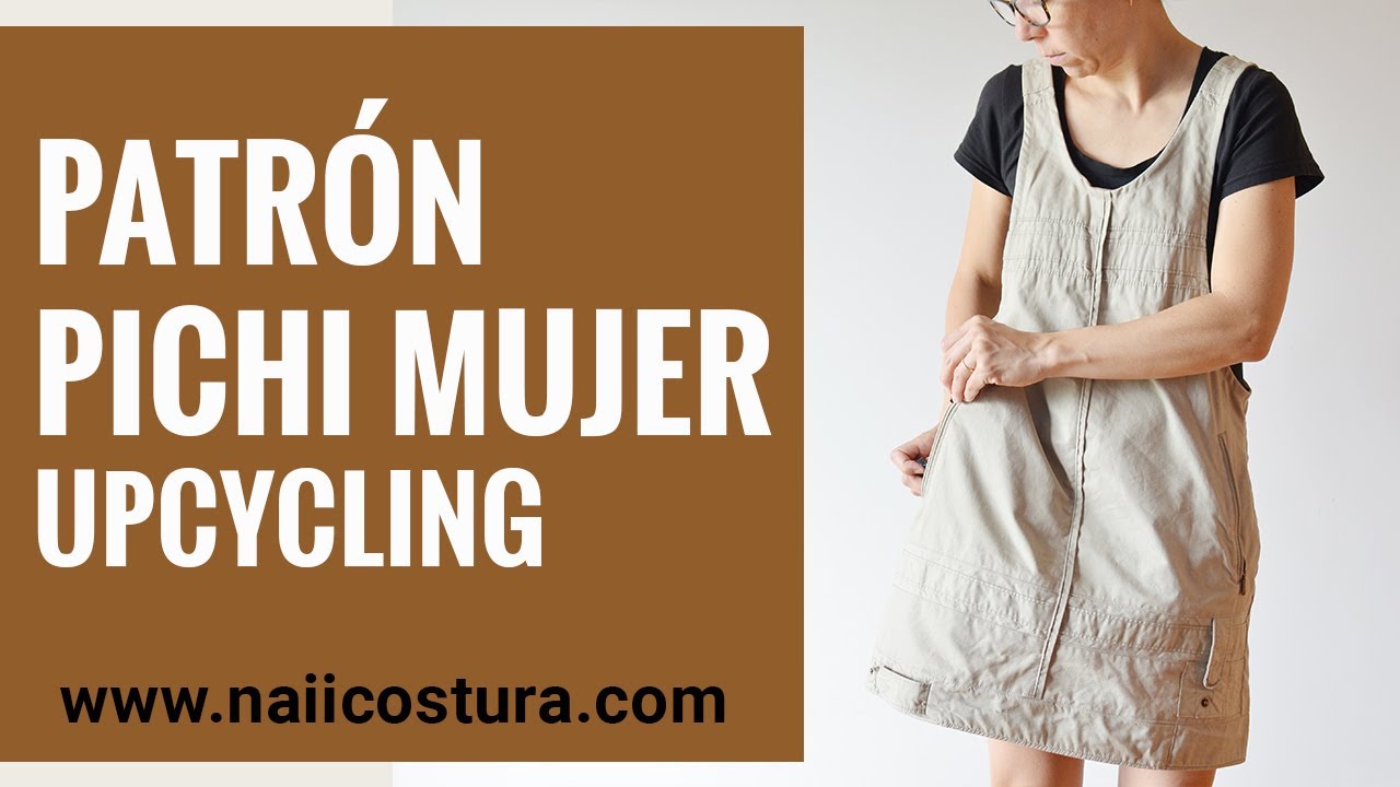 sustracción cangrejo filete Patrón gratuito de Pichi mujer - upcycling de chaqueta 👗 | Tutoriales de  costura - YouTube