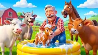 Bath Time for Farm Animals 🛁🐷 | Old MacDonald Kids Song &amp; Animal Sounds