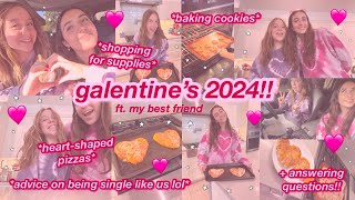 Galentines Vlog 2024 Baking Heart-Shaped Pizzas And Cookies With My Best Friend Answering Qs