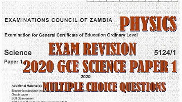 2020 GCE SCIENCE PAPER 1 SECTION A