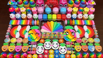 SATISFYING WITH CLAY AND GLITTER ! Mixing Random Things Into GLOSSY Slime #2532