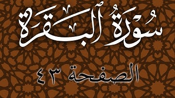 تلاوة هادئة لسورة البقرة الصفحة 43 مع مؤشر قلم للحفظ