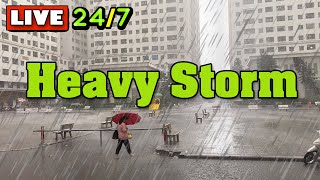 Heavy Raintorm Sounds - Continuous Rain and Thunder Sounds, Thunderstorm Rain for Sleeping, Relaxing