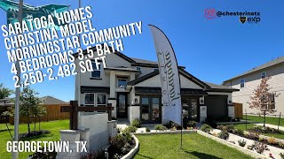 Saratoga Homes 4 Bedroom 3.5 Baths Christina Floor Plan Morningstar Community Georgetown, Tx