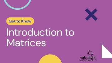 Algebra and trigonometry| Topic : Introduction to Matrices | Lecture #1