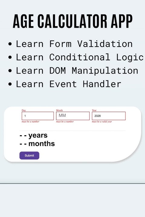 Age Calculator APP - Quick Javascript Project - YouTube
