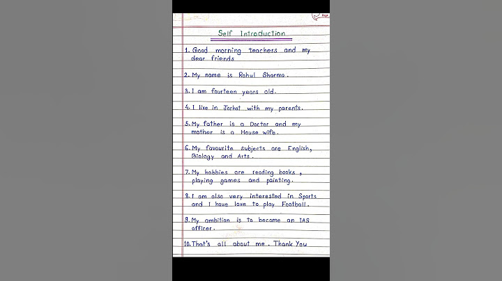 Student Self Introduction 🧑‍🦱 ||