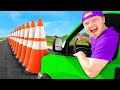 Car vs 100 traffic cones challenge