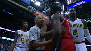 Kent Bazemore Dirty Foul On John Wall And Gets Flagrant 1