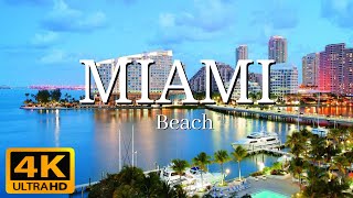 Miami Beach 4K Ultra hd Video With Relaxing Music  Beautiful Piano Music For Stress Relief