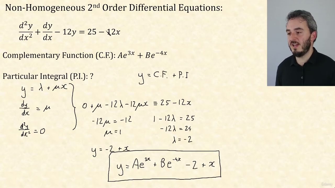 88 - Non Homogeneous 2nd Order Differential Equations Part 1 | CIE  Further Pure Mathematics 2 9231