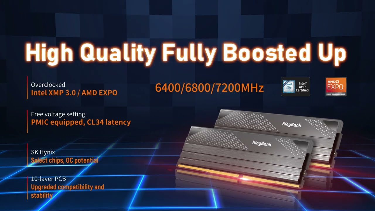 KingBank Computer Desktop Memory Ram Hynix M-die DDR5 48GB (2 x 